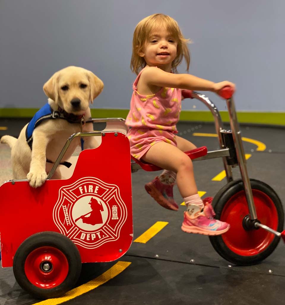 Girl and her service dog